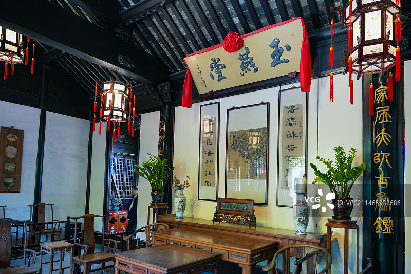 苏州市周庄古镇景点张厅（玉燕堂）图片素材