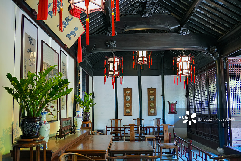 苏州市周庄古镇景点张厅（玉燕堂）图片素材