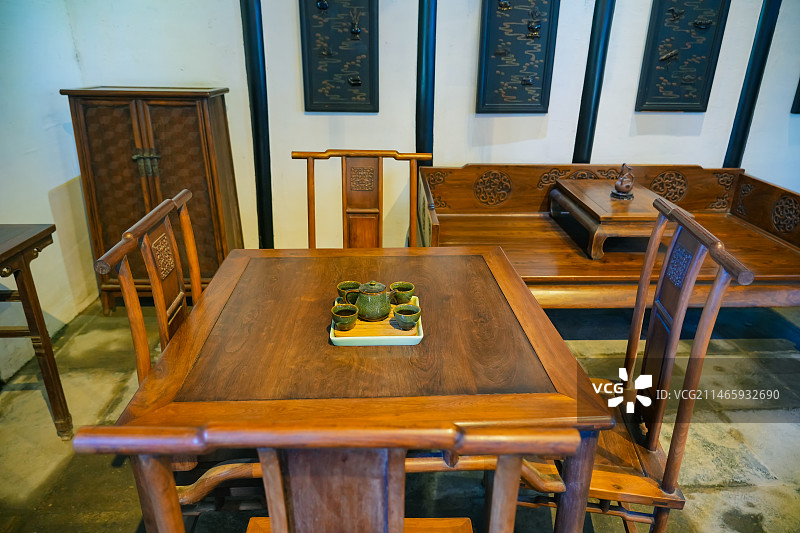 苏州市周庄古镇景点张厅（玉燕堂）图片素材