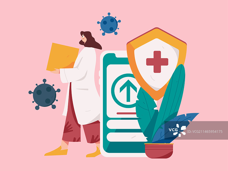 医疗人物抗疫扁平矢量概念运营手绘插画图片素材