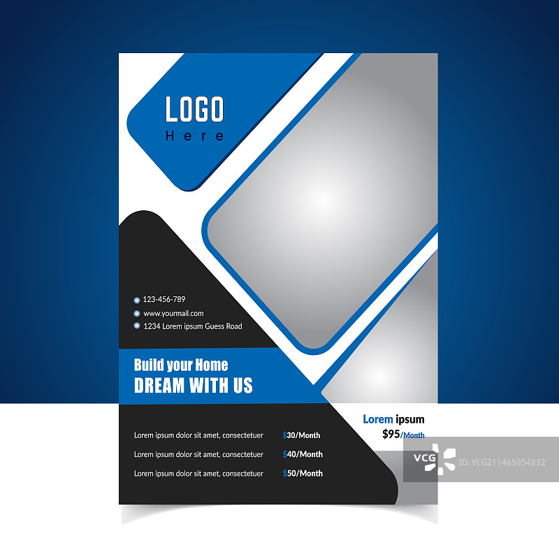 建筑宣传单设计房地产公司图片素材