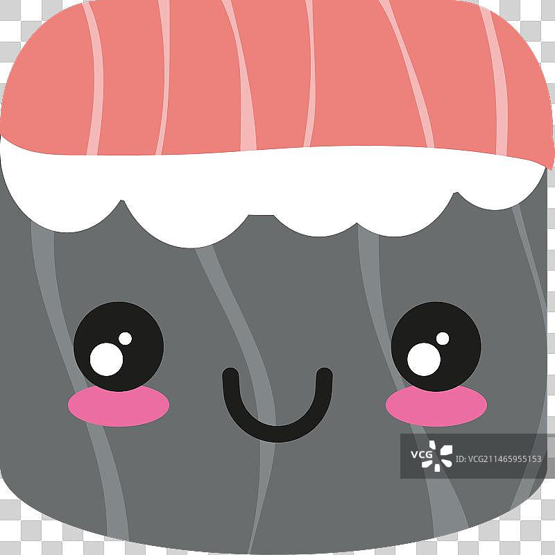 可爱表情的金枪鱼寿司卷图片素材