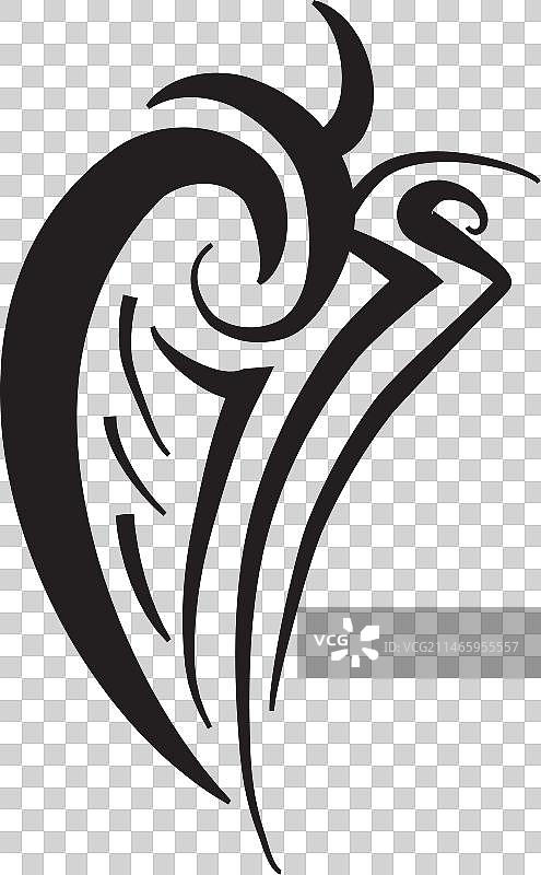 部落翅膀线条图片素材