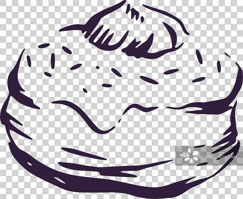 犹太甜甜圈果冻填充笔触图片素材