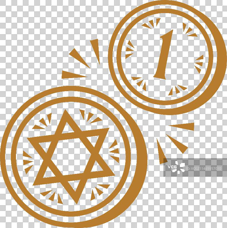 以色列硬币笔触图片素材