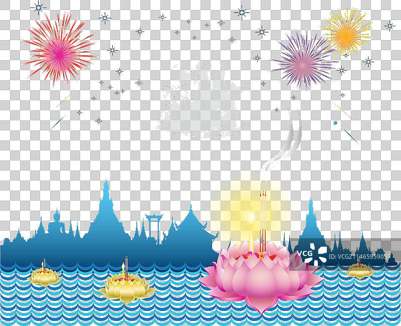 水灯节传统图片素材