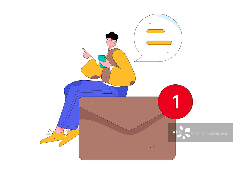 虚拟的人物社交沟通概念商业扁平矢量手绘插画图片素材