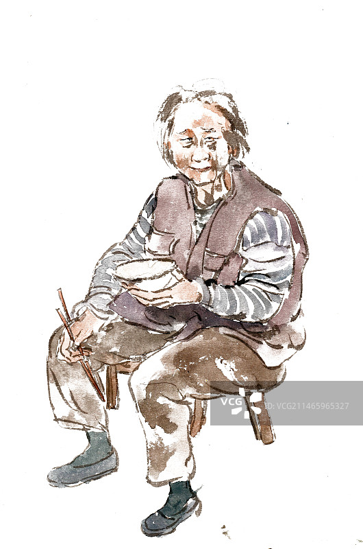 吃饭的老人图片素材