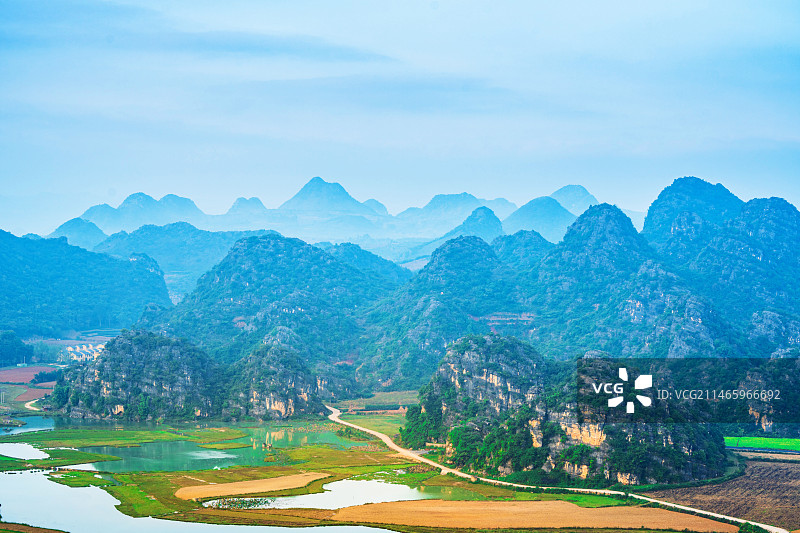 云南文山普者黑的清晨图片素材