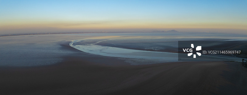 杭州钱塘区江海湿地钱塘绿道航拍图片素材