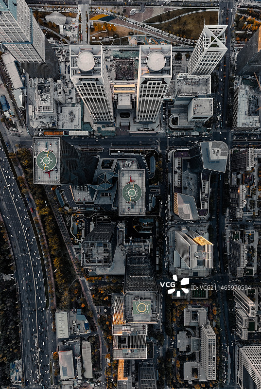 航拍济南历下区CBD全景图片素材