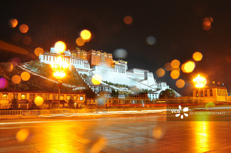 雨夜布达拉宫图片素材