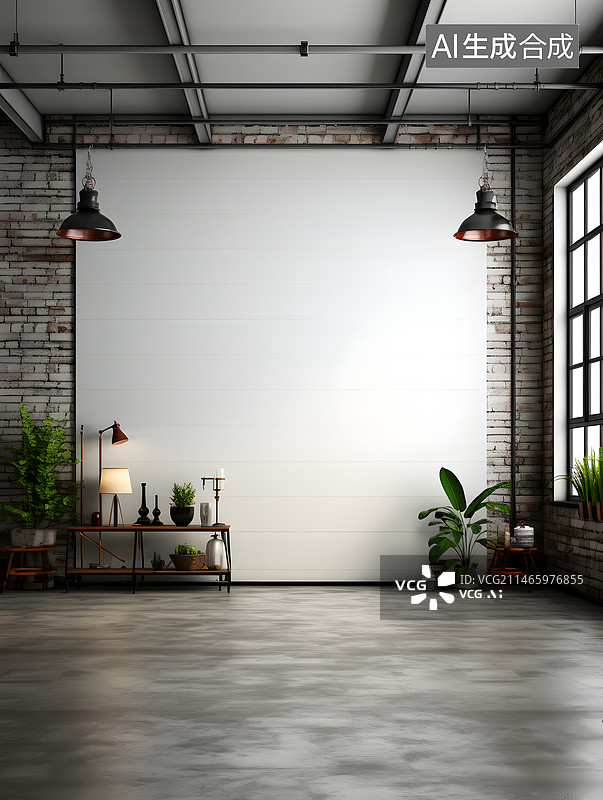 【AI数字艺术】自然光线下的室内白色背景墙图片素材
