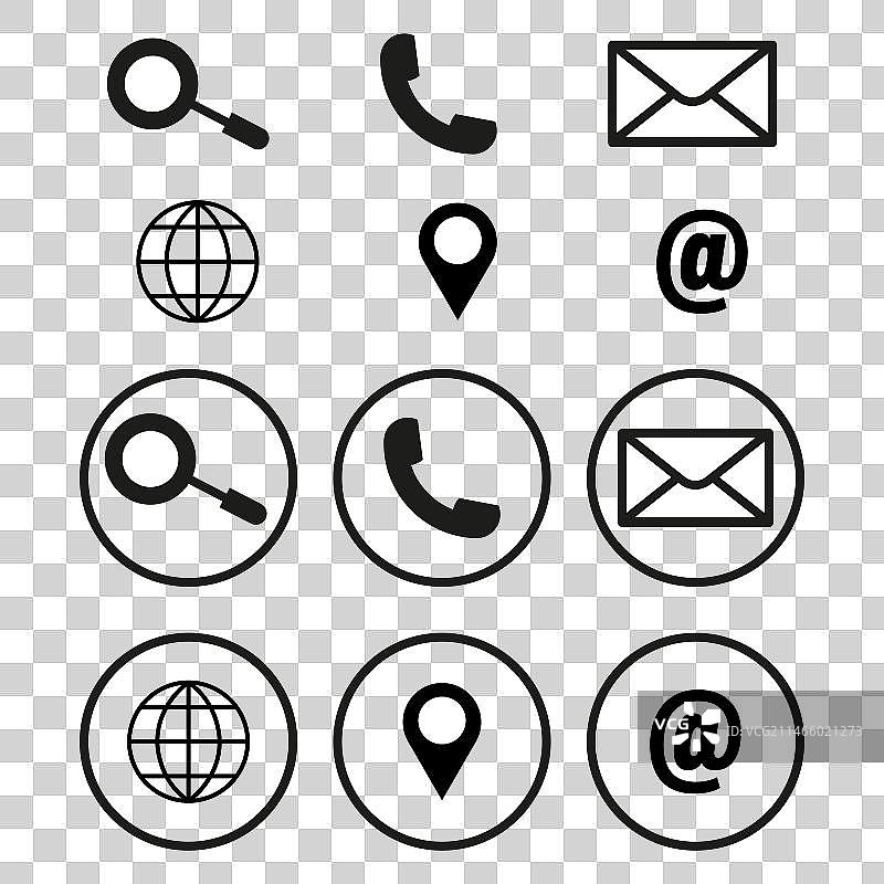 网站和联系方式图标集图片素材