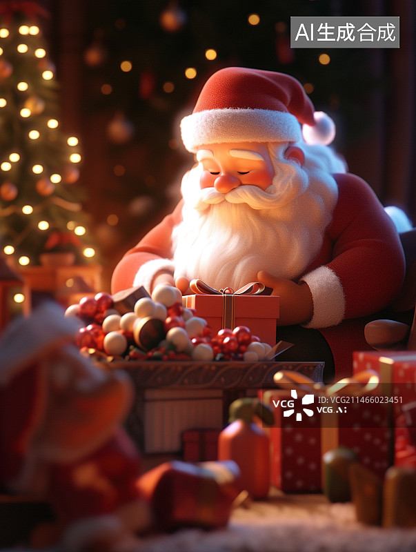 【AI数字艺术】圣诞节老人图片素材