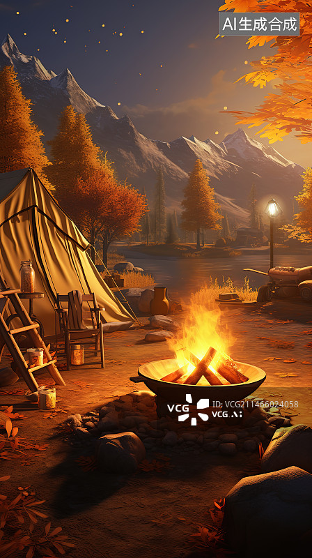 【AI数字艺术】日落时的森林对天景色图片素材