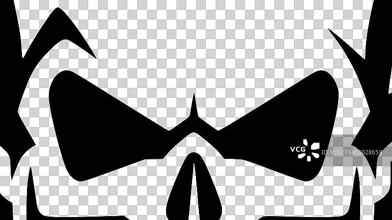 骷髅-黑色和白色孤立的图标图片素材