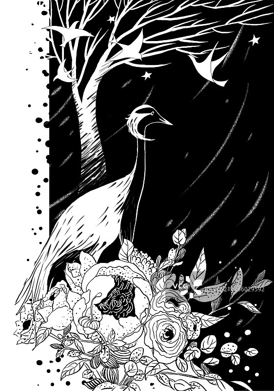 黑白创意插图图片素材