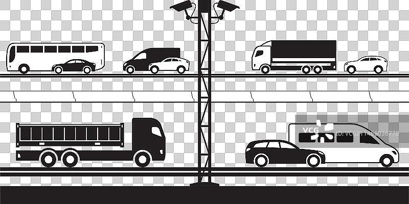 道路上的交通执法摄像头图片素材