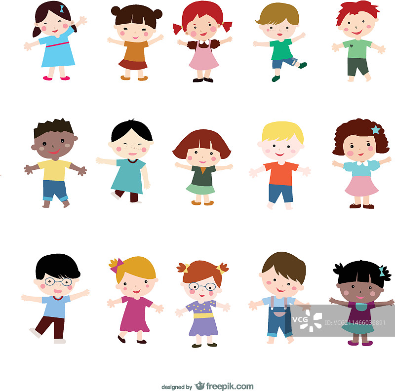 站立的笑脸儿童图片素材