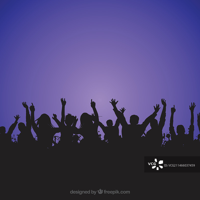 拥有各种物品的人群剪影图片素材