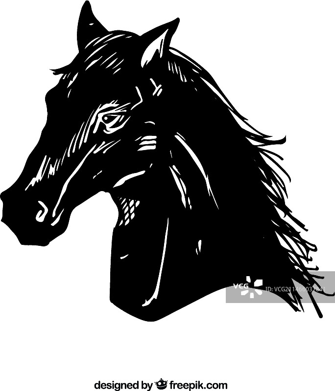 黑马头部矢量图图片素材