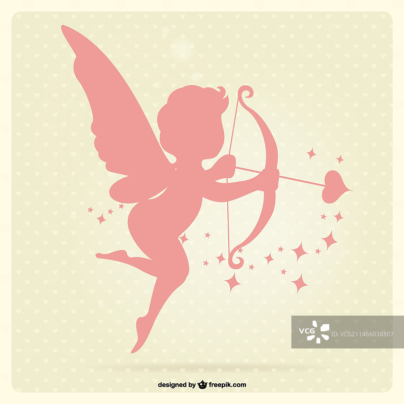 丘比特剪影图片素材