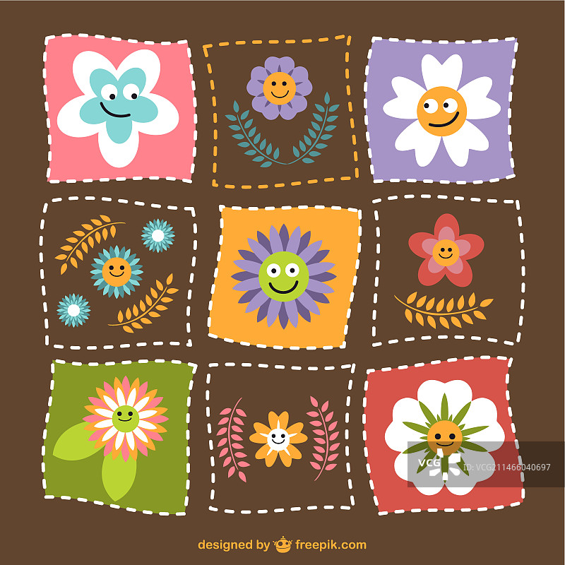 鲜花拼布图片素材