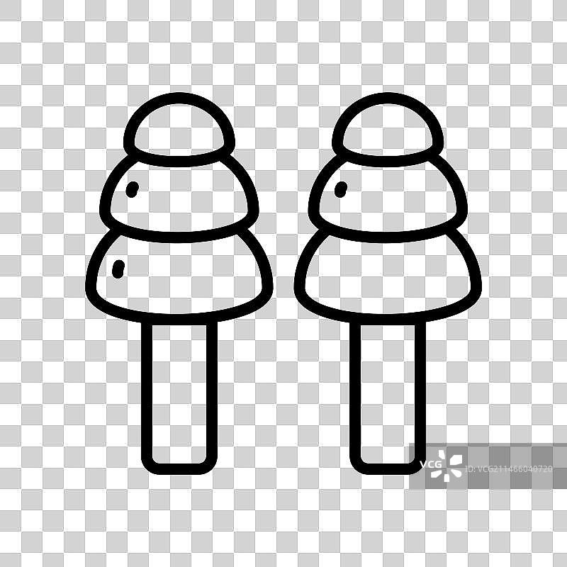 耳塞轮廓线性图标图片素材