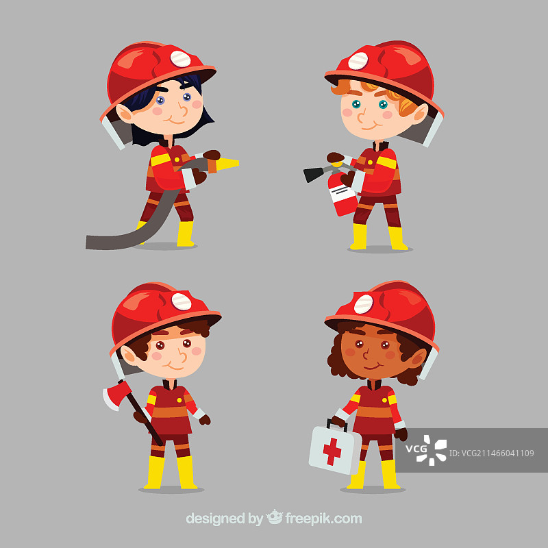 卡通消防员角色图片素材
