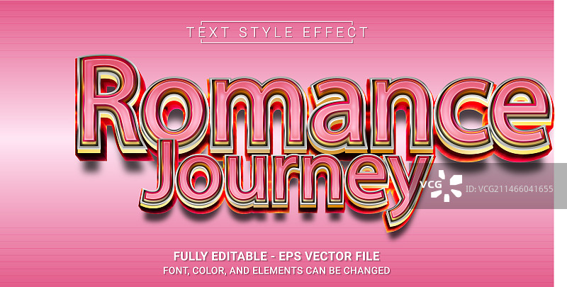 浪漫旅程文字效果（可编辑）图片素材