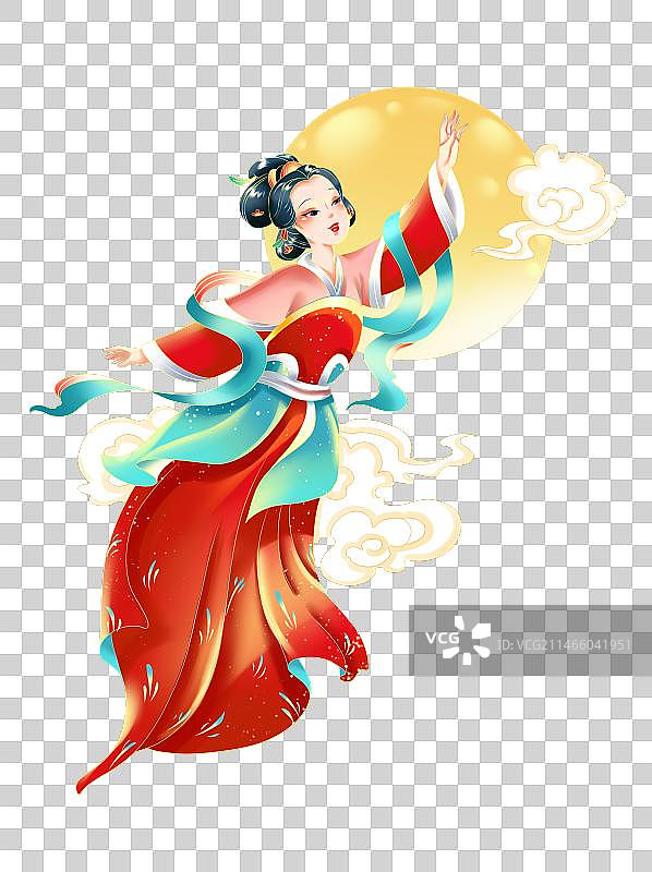中秋节嫦娥奔月古风女孩敦煌风人物图片素材