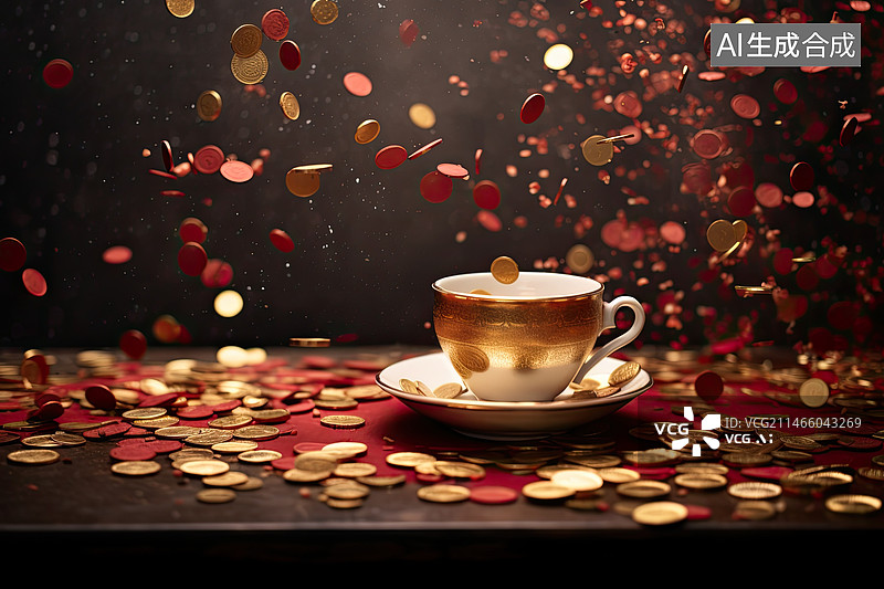 【AI数字艺术】节日的茶杯茶具图片素材