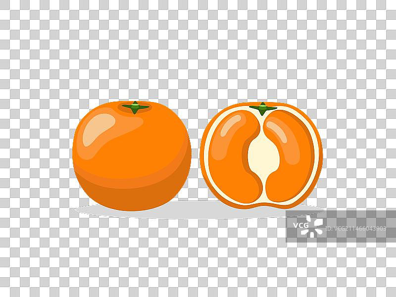 完整和切半的美丽橙子图片素材