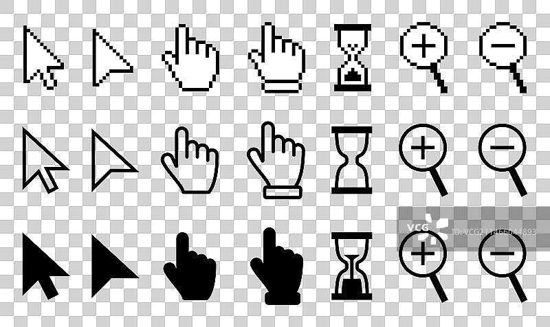 像素扁平光标图片素材