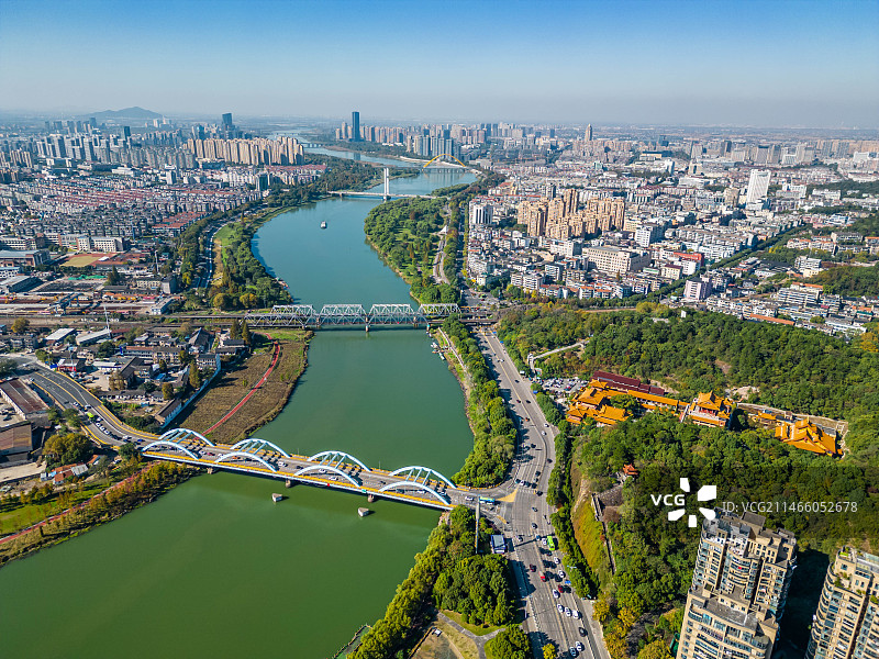 绍兴上虞城市航拍图片素材
