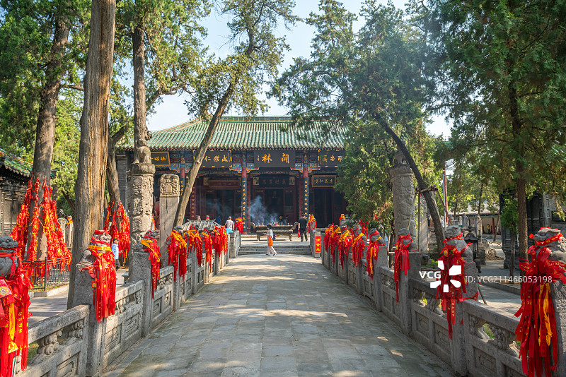 河南省洛阳市关林庙  关公   三国演绎图片素材