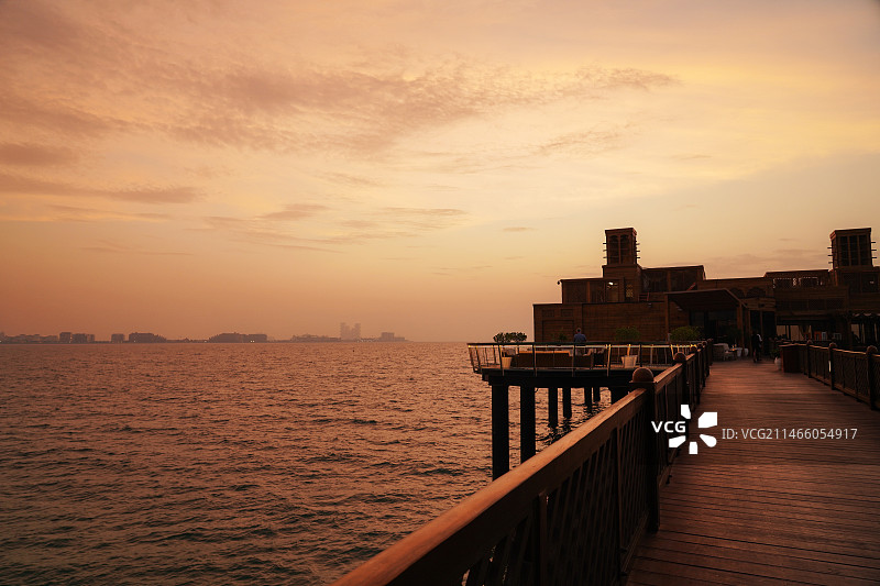 阿联酋迪拜海景日出图片素材