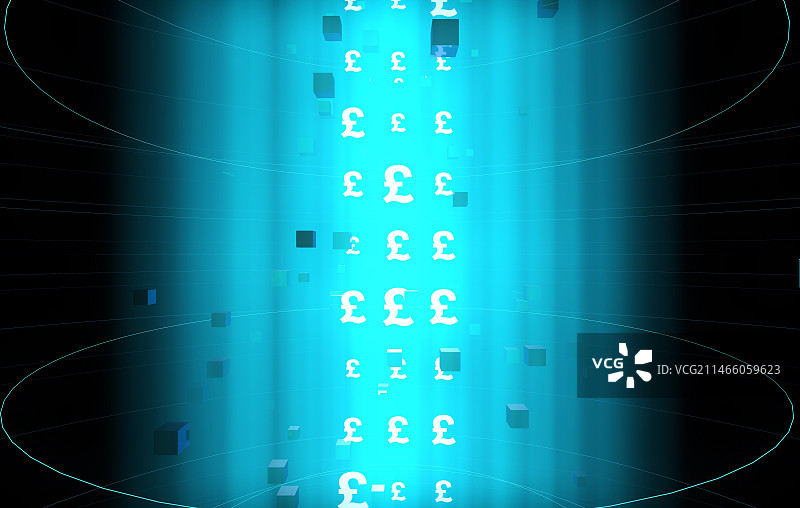 未来数据科技智能金融货币符号英镑图片素材