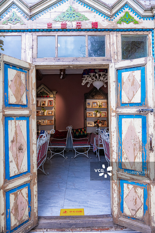 大美新疆伊犁六星街哈萨克民族街图片素材