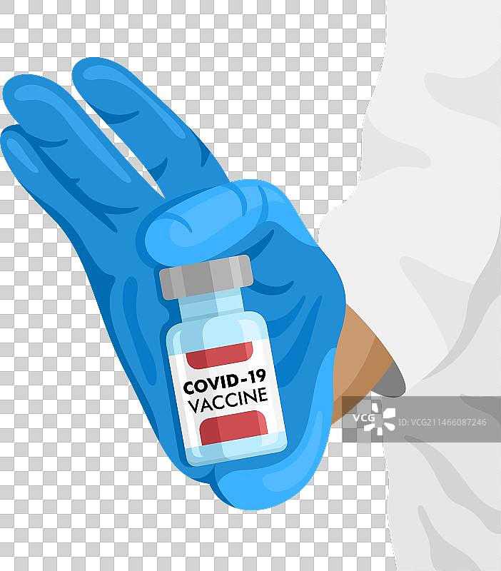 医生手持新冠疫苗图片素材