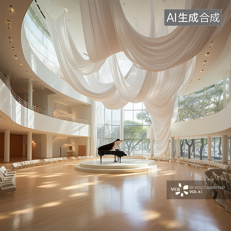 【AI数字艺术】现代建筑室内场景图片素材