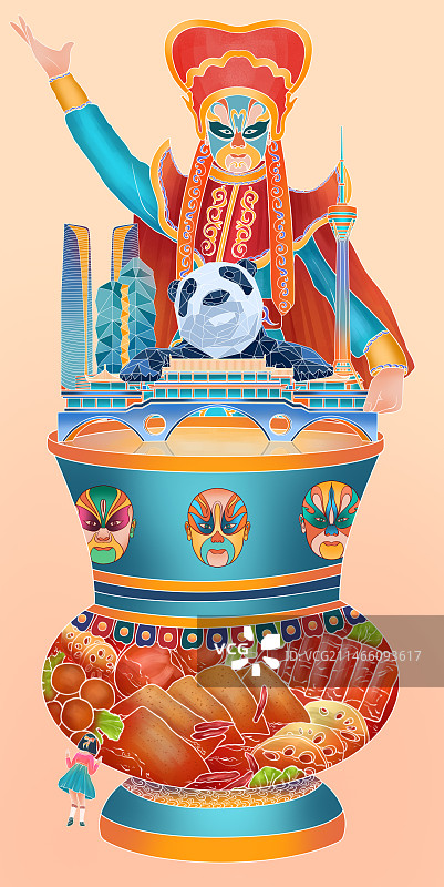 成都国潮插画图片素材