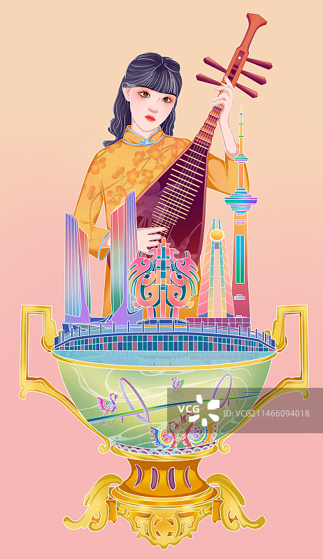 南京国潮插画图片素材