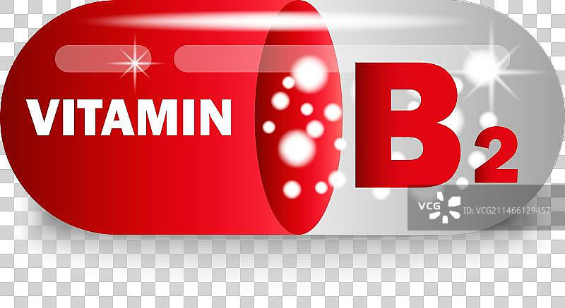 红色胶囊中的维生素B2保健药图片素材