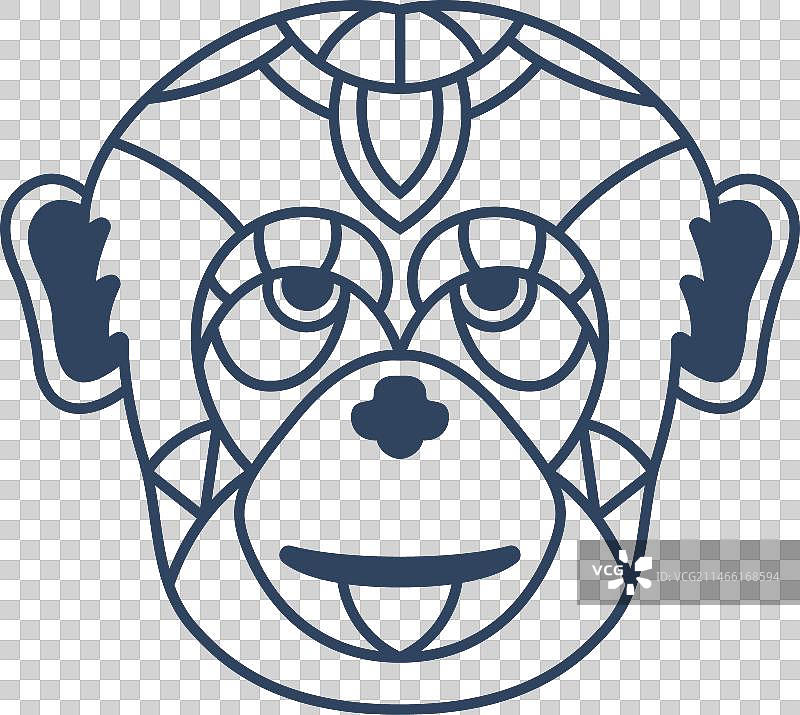 曼陀罗猴头笔触图片素材