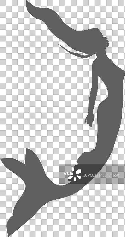 美人鱼塞壬仙女尾巴轮廓图片素材