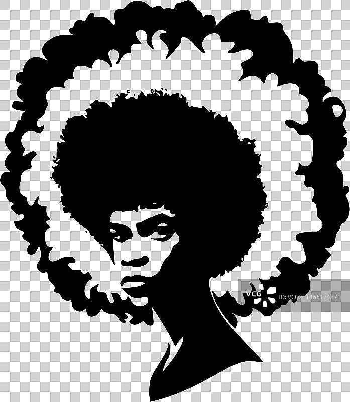 非洲式发型 - 黑与白图片素材