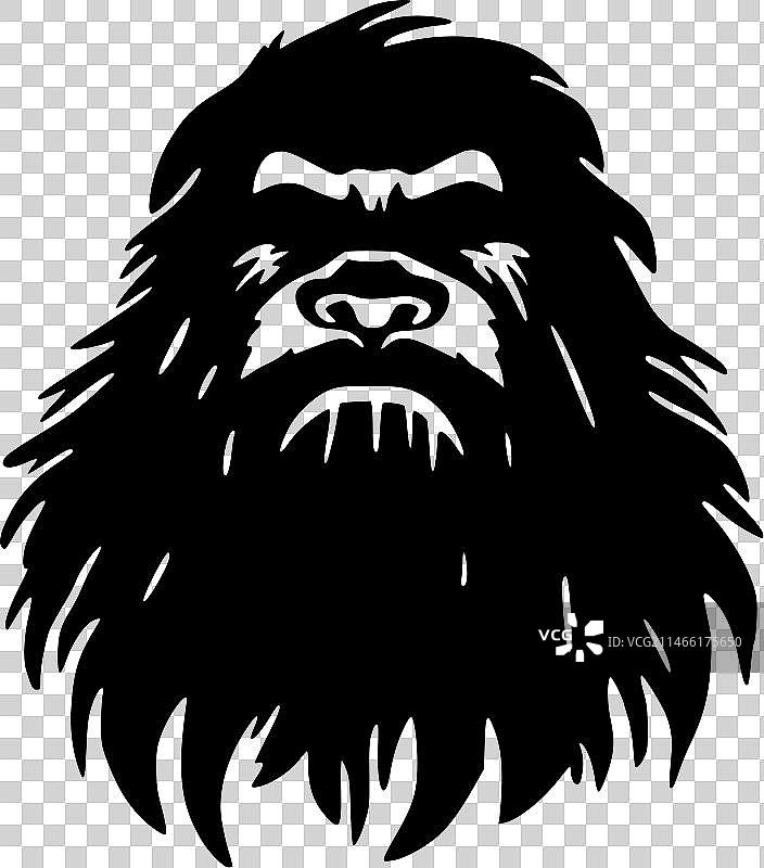 大脚怪（黑白）图片素材