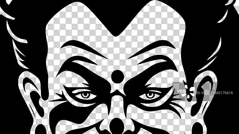 小丑 - 黑白图片素材